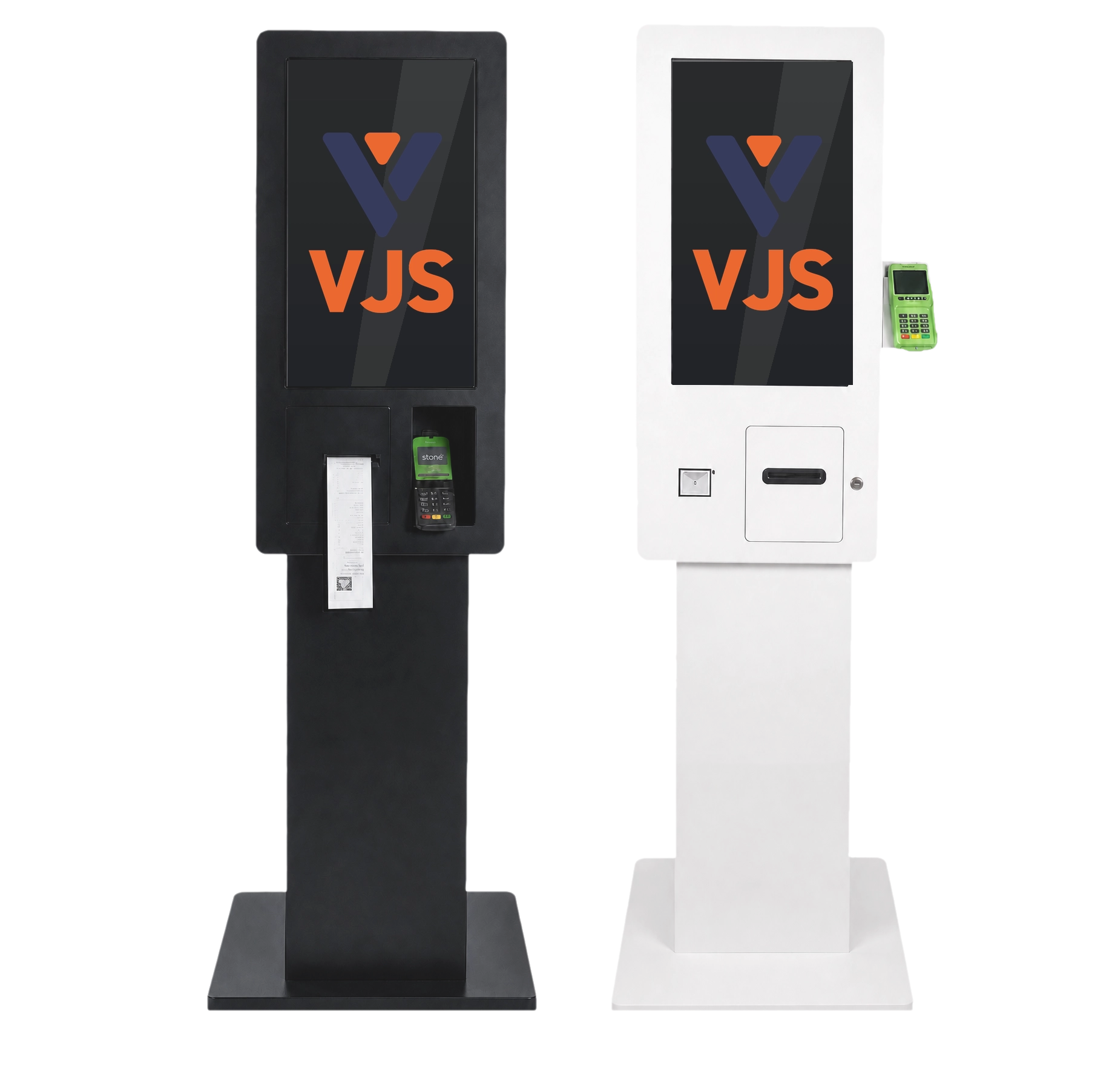 Totem de autoatendimento VJS emitindo comprovante